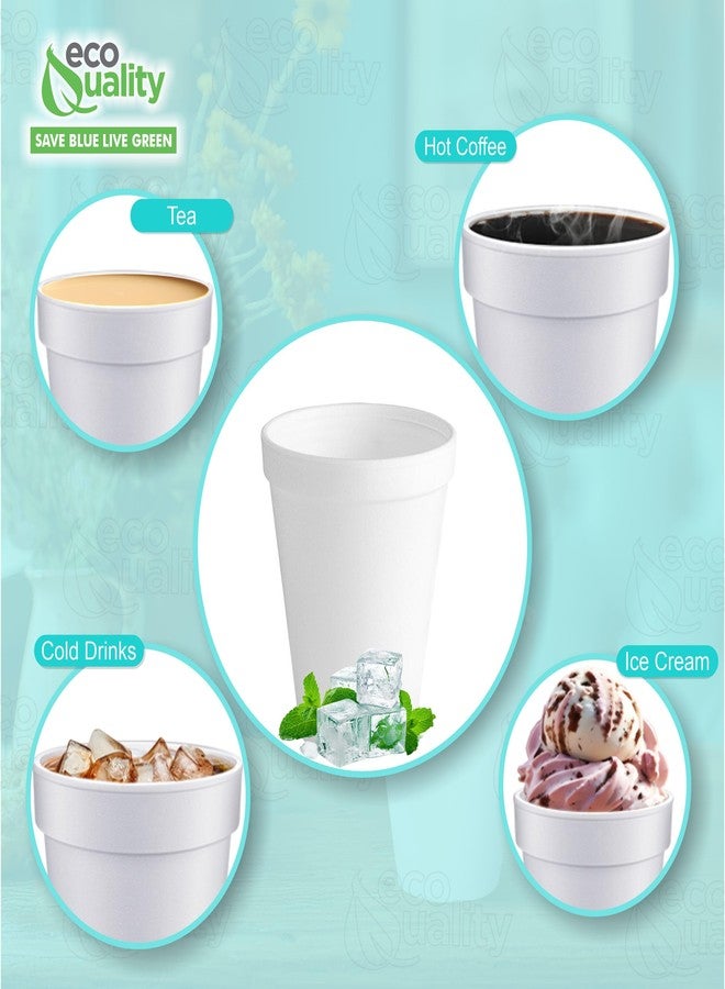 EcoQuality 10 oz White Insulated Foam Drinking Cup Single Use Disposable for Drinks Water Coffee Tea Juice Soda Espresso Latte Cooler Cups (100) - Image 4
